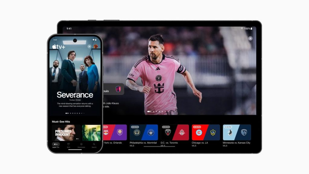 Apple TV app, TV service+ streaming, and MLS season Pass releases on Android
