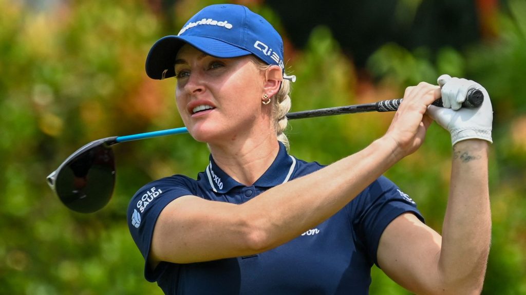 Charley Hull of England hits a shot during round two of the HSBC Women's Championship golf tournament at Sentosa Golf Club in Singapore on February 28, 2025. (Photo by Roslan RAHMAN / AFP)