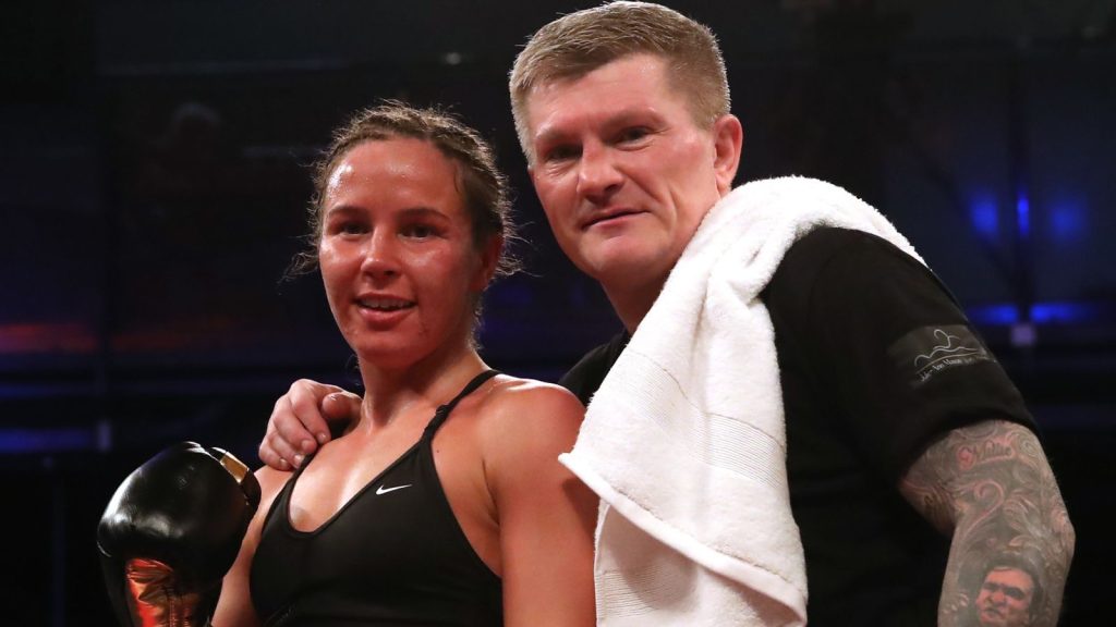 European flyweight champion Chloe Watson with trainer Ricky Hatton