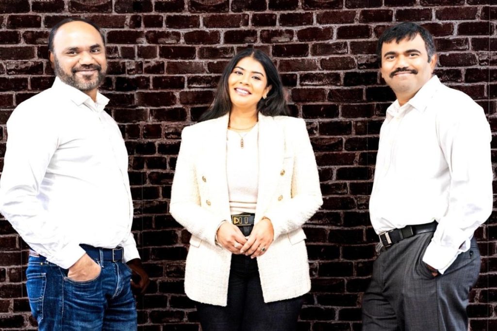 Hawcx co-founders Selva Kumaraswamy, Riya Shanmugam, and Ravi Ramaraju (From left to right)