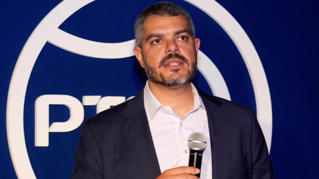 Ahmad Nassar speaks at the Professional Tennis Players Association (PTPA) Players Party at SPiN New York on August 24, 2023 in New York City. (Photo by Ilya S. Savenok/Getty Images for PTPA)