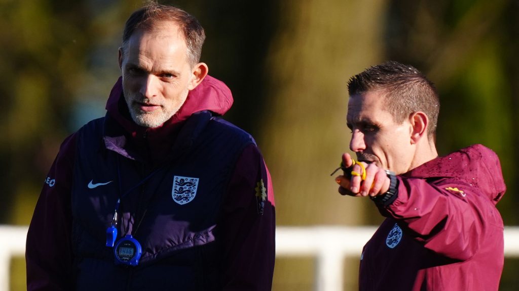 Thomas Tuchel takes his first training session as England manager