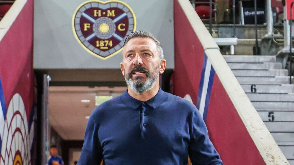 EDINBURGH , SCOTLAND - OCTOBER 30: Kilmarnock manager Derek McInnes during a William Hill Premiership match between Heart of Midlothian and Kilmarnock at Tynecastle Park, on October 30, 2024, in Edinburgh, Scotland.  (Photo by Mark Scates / SNS Group)