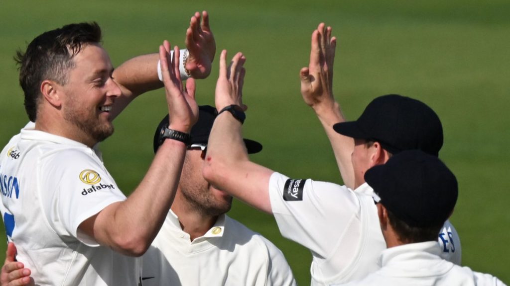 England seamer Ollie Robinson (left) took three wickets to help Sussex to a 47-run win against Worcestershire
